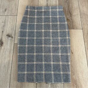 Express Plaid Gray Skirt Poly Stretch Business Professional Summer Skirt XXS